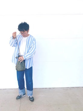「NICE CLAUP（ナイスクラップ）のアイテム（パンツ）」を使った、oku._.otonさん（メンズ・166cm）の春コーディネート
