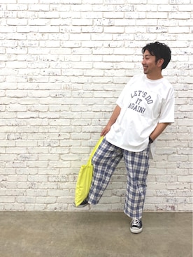 「NICE CLAUP（ナイスクラップ）のアイテム（トップス）」を使った、oku._.otonさん（メンズ・166cm）の春コーディネート