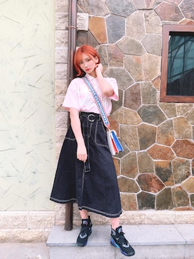 「日系休闲」｜「アイテム（アクセサリー）」を使った、煎饺二爪さん（レディース・171cm）の夏コーディネート