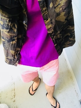 「AZUL by moussy（アズールバイマウジー）のアイテム（サンダル）」を使った、げんきさん（メンズ・177cm）の秋コーディネート