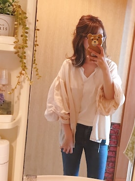 「mystic（ミスティック）の袖タックボリュームブラウス（シャツ/ブラウス）」を使った、s_kさん（レディース・166cm）の冬コーディネート