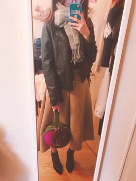 「Ungrid（アングリッド）のアイテム（マフラー）」を使った、s_kさん（レディース・166cm）の冬コーディネート