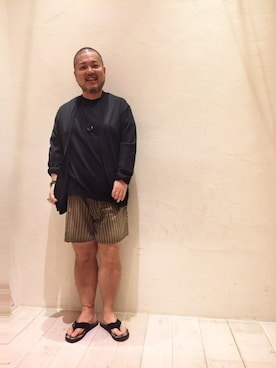 「sanuk（サヌーク）のアイテム（サンダル）」を使った、Isao Takahashiさん（メンズ・155cm）の春コーディネート