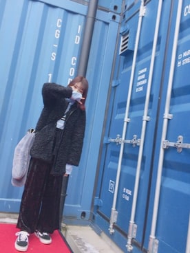 「韓国旅行」｜「アイテム（スウェット）」を使った、へじんさん（レディース・154cm）の冬コーディネート