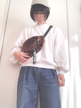 「nice claup」｜「アイテム（キャップ）」を使った、椎さん（レディース・162cm）の冬コーディネート