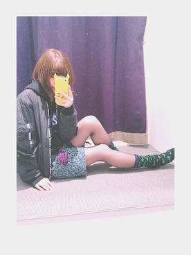 「ハーフパンツ」｜「アイテム（MA-1）」を使った、ぶるさん（レディース・158cm）の秋コーディネート