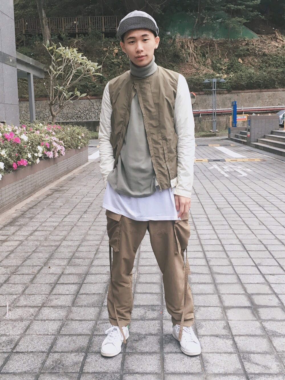 「ootd、outfit、streetstyle、menswear、mens fashion、Japanese style、Taiwan、TAIPEI、daily look、menstyle」｜「wisdomのアイテム（パンツ、その他）」を使った、mr__corn_さん（メンズ・173cm）の春コーディネートの1枚目の写真