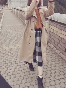 「ダニエルウェリントン」｜「アイテム（トレンチコート）」を使った、nunさん（レディース・158cm）の冬コーディネート