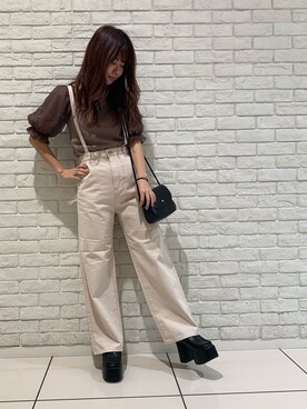 One Way ワンウェイ の バックレースアップサス付きワイドパンツ Tシャツ カットソー Wear