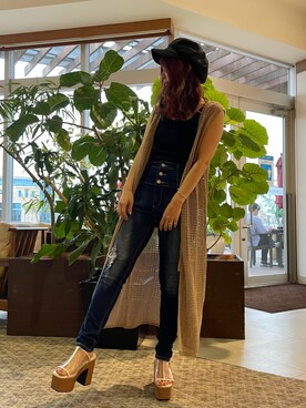 ダメージスキニーデニム のレディース人気ファッションコーディネート Wear