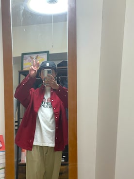 「FLIP THE SCRIPT（フリップザスクリプト）のアイテム（トップス）」を使った、namitoさん（メンズ・165cm）の春コーディネート
