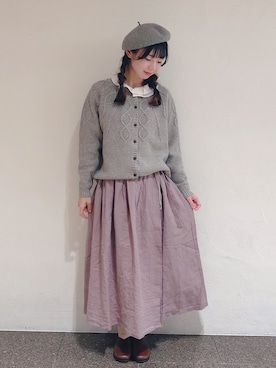 「TSUHARU by Samansa Mos2（ツハルバイサマンサモスモス）のアイテム（ハンチング/ベレー帽）」を使った、楓恋(かれん)🌷さん（レディース・162cm）の秋コーディネート