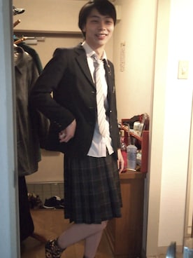 「女装男子」｜hiroyaさん（メンズ・177cm）の冬コーディネート