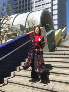 「MSGM（エムエスジーエム）のアイテム（パンツ）」を使った、naoさん（レディース・165cm）の春コーディネート