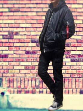 「BIG SMITH（ビッグスミス）のアイテム（パンツ）」を使った、ryoさん（メンズ・175cm）の冬コーディネート