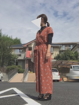 「レースアップシューズ」｜「アイテム（つなぎ/オールインワン）」を使った、s a * oさん（レディース・161cm）の秋コーディネート