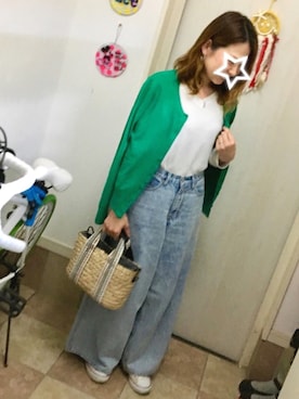 「H&M（エイチ・アンド・エム）のアイテム（カーディガン/ボレロ）」を使った、Maya☺︎さん（レディース・154cm）の春コーディネート