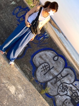 「Discoat Parisien（ディスコートパリシアン）のアイテム（サロペット/オーバーオール）」を使った、Maya☺︎さん（レディース・154cm）の夏コーディネート