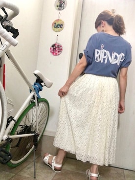 「Lee（リー）のアイテム（シューズ）」を使った、Maya☺︎さん（レディース・154cm）の夏コーディネート