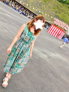「お祭り」｜「アイテム（ワンピース/ドレス）」を使った、Maya☺︎さん（レディース・154cm）の夏コーディネート