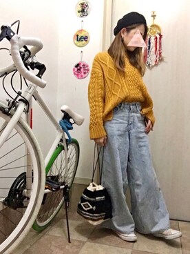 「2018マイベストコーデ」｜「アイテム（ハンチング/ベレー帽）」を使った、Maya☺︎さん（レディース・154cm）の冬コーディネート