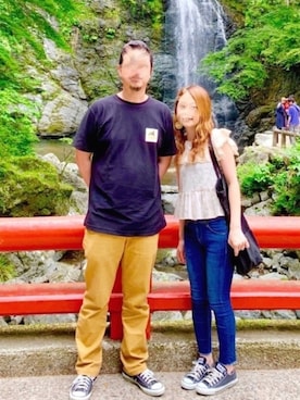 「LEPSIM（レプシィム）の2P ウッドバングル　837799（バングル/リストバンド）」を使った、Maya☺︎さん（レディース・155cm）の夏コーディネート