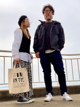 「RAY CASSIN（レイカズン）のアイテム（ハンチング/ベレー帽）」を使った、Maya☺︎さん（レディース・154cm）の春コーディネート