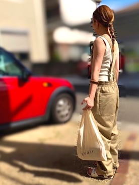 「LEPSIM（レプシィム）の2P ウッドバングル　837799（バングル/リストバンド）」を使った、Maya☺︎さん（レディース・154cm）の夏コーディネート