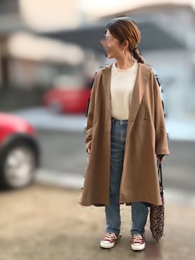 「CONVERSE（コンバース）のCONVERSE ALL STAR 100COLORS OX（スニーカー）」を使った、Maya☺︎さん（レディース・154cm）の冬コーディネート