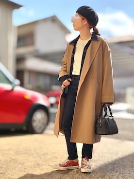 「CONVERSE（コンバース）のCONVERSE ALL STAR 100COLORS OX（スニーカー）」を使った、Maya☺︎さん（レディース・154cm）の冬コーディネート