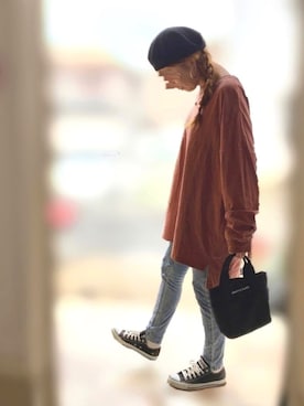 「RAY CASSIN（レイカズン）のアイテム（ハンチング/ベレー帽）」を使った、Maya☺︎さん（レディース・154cm）の春コーディネート