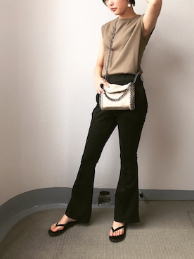 「sango（sango）のアイテム（ビーチサンダル）」を使った、ま る み ゆ ☺︎さん（レディース・166cm）の秋コーディネート