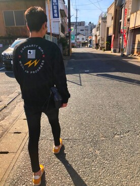 「jiggys shop（ジギーズショップ）のアイテム」を使った、Natsuさん（メンズ・173cm・20代）の春コーディネート