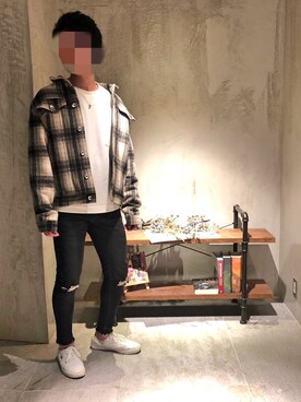 「jiggys shop（ジギーズショップ）のアイテム」を使った、Natsuさん（メンズ・173cm・20代）の春コーディネート