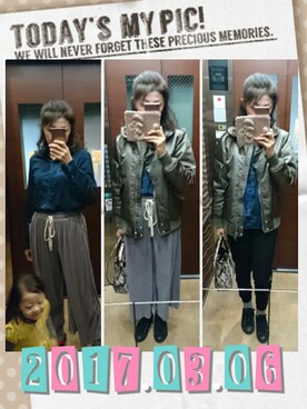 「COACH」｜「アイテム（ブルゾン）」を使った、理恵さん（レディース・172cm）の春コーディネート