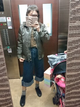 「アベイル」｜「アイテム（ブルゾン）」を使った、理恵さん（レディース・172cm）の春コーディネート