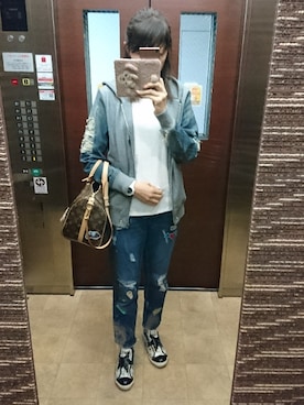 理恵さん（レディース・172cm）の春コーディネート