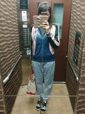 「BBQ」｜「アイテム（ブルゾン）」を使った、理恵さん（レディース・172cm）の春コーディネート