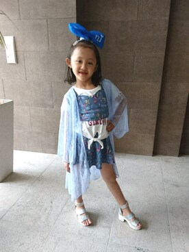 「RONI（ロニィ）のアイテム」を使った、理恵さん（レディース・172cm）の夏コーディネート