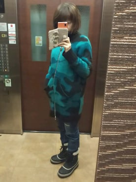 「DIESEL（ディーゼル）のアイテム（その他アウター）」を使った、理恵さん（レディース・172cm）の冬コーディネート