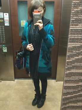 「DIESEL（ディーゼル）のアイテム（その他アウター）」を使った、理恵さん（レディース・172cm）の冬コーディネート
