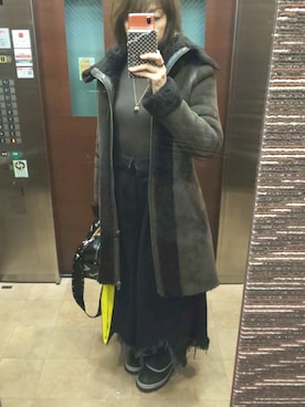「ソレル」｜「アイテム（ジャケット/アウター）」を使った、理恵さん（レディース・172cm）の冬コーディネート