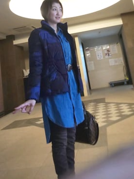 「COACH」｜「アイテム（ダウンジャケット/コート）」を使った、理恵さん（レディース・172cm）の冬コーディネート