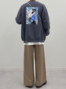 「Adoon plain（アドーンプレーン）のアイテム（スウェット）」を使った、Adoon plainさん（メンズ・171cm）の冬コーディネート