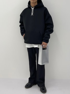「Adoon plain（アドーンプレーン）のアイテム（パーカー）」を使った、Adoon plainさん（メンズ・171cm）の冬コーディネート