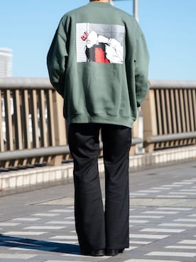 「Adoon plain（アドーンプレーン）のアイテム（スウェット）」を使った、Adoon plainさん（メンズ・171cm）の冬コーディネート