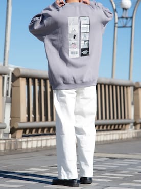 「Adoon plain（アドーンプレーン）のアイテム（スウェット）」を使った、Adoon plainさん（メンズ・171cm）の冬コーディネート