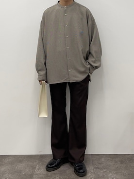 「Adoon plain（アドーンプレーン）のアイテム（ハンドバッグ）」を使った、Adoon plainさん（メンズ・171cm）の冬コーディネート