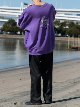 「Adoon plain（アドーンプレーン）のアイテム（スウェット）」を使った、Adoon plainさん（メンズ・171cm）の冬コーディネート