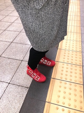 「MM6 Maison Margiela（ｴﾑｴﾑｼｯｸｽ ﾒｿﾞﾝ ﾏﾙｼﾞｪﾗ）のアイテム（ステンカラーコート）」を使った、mariBOさん（レディース・166cm）の冬コーディネート